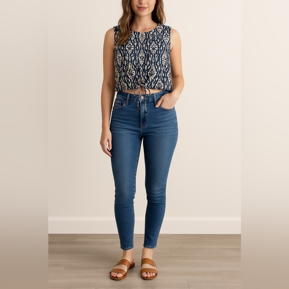 Zara “The Ava Top” Ikat Print Sleeveless Blouse – Sz S (NWT)
